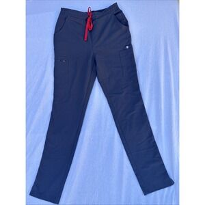 FIGS Gray Scrubs Cargo Jogger Technical Nurse Medical Logo SzS Half Scrunch Wais
